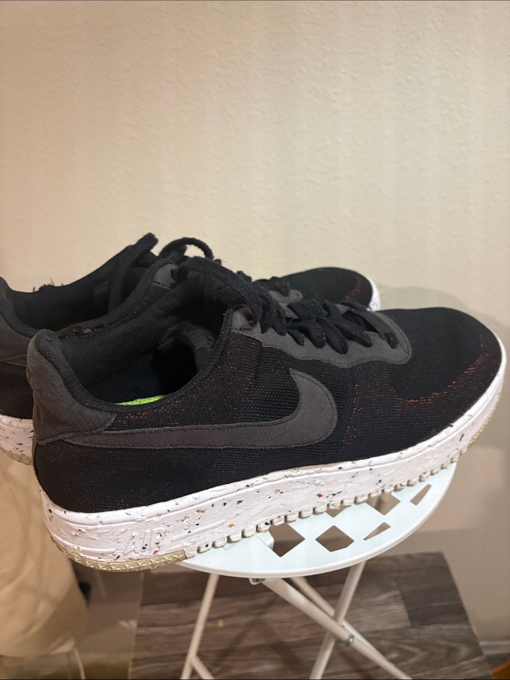 Nike Air Force 1 Crater Flyknit Black White Men’s Size 11.5 Sneaker